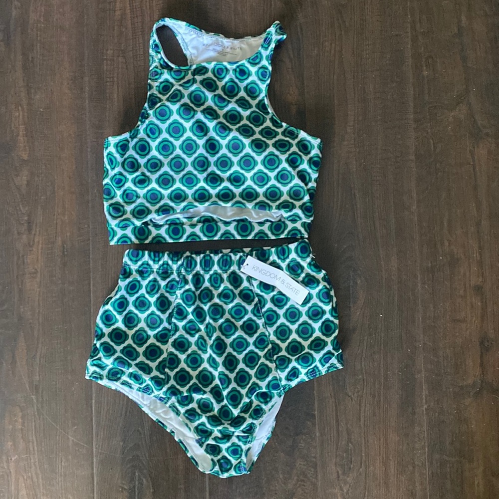 KINGDOM & STATE LUXURY BIKINI HIGH WAISTED MEDIUM & HALTER TOP SMALL NEW